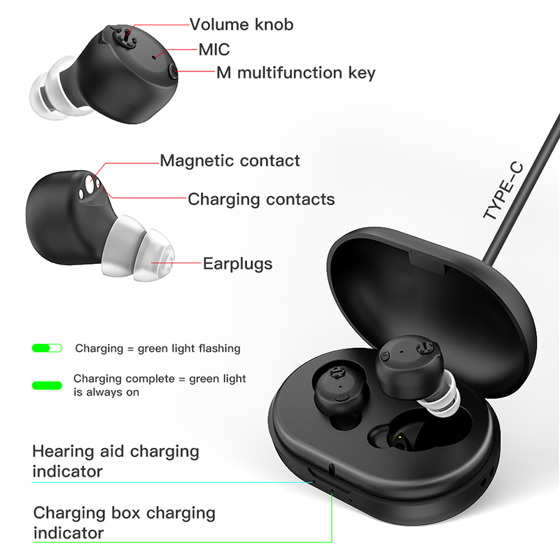 Pocket charging invisible digital Spieth ITE009 ITE Hearing Aids