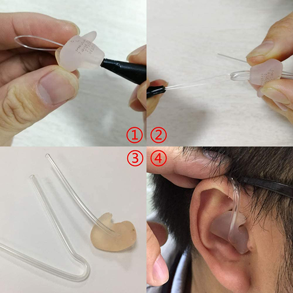 Preformed Sound Tube BTE Hearing Aid Earmold Tubing with Tube Lock